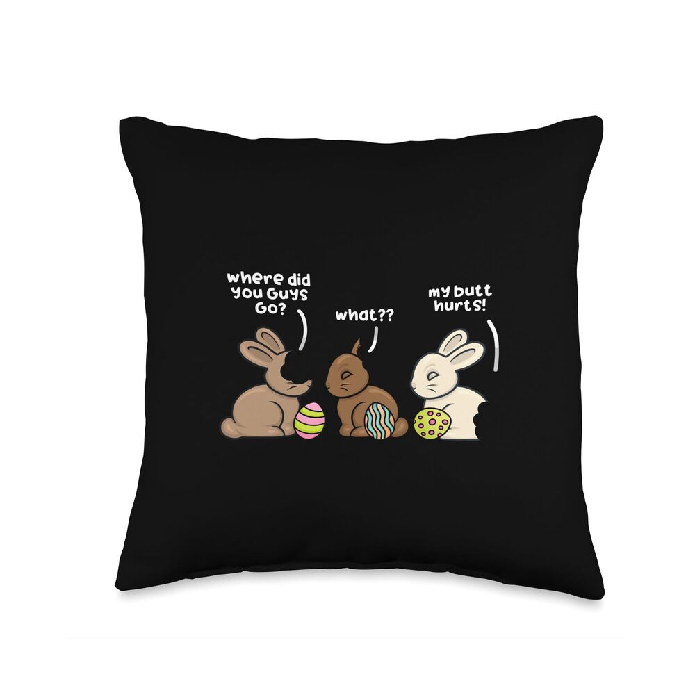 2286 Where Did You Guys Go Funny Easter Egg Chocolate Bunny Kids Throw